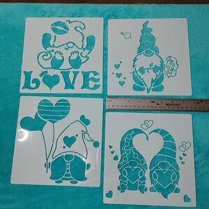 Gnome and Love Themed Stencil Set
